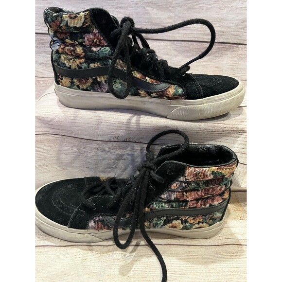 Shoes - Vans Sk8 Hi Suede/Canvas Paisley Colorblock Sneakers Women's Size 6.5 Mens 5